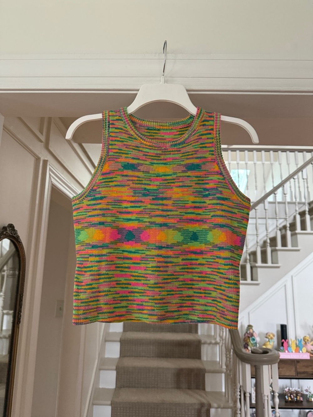Vibrant multicolored sweater tank